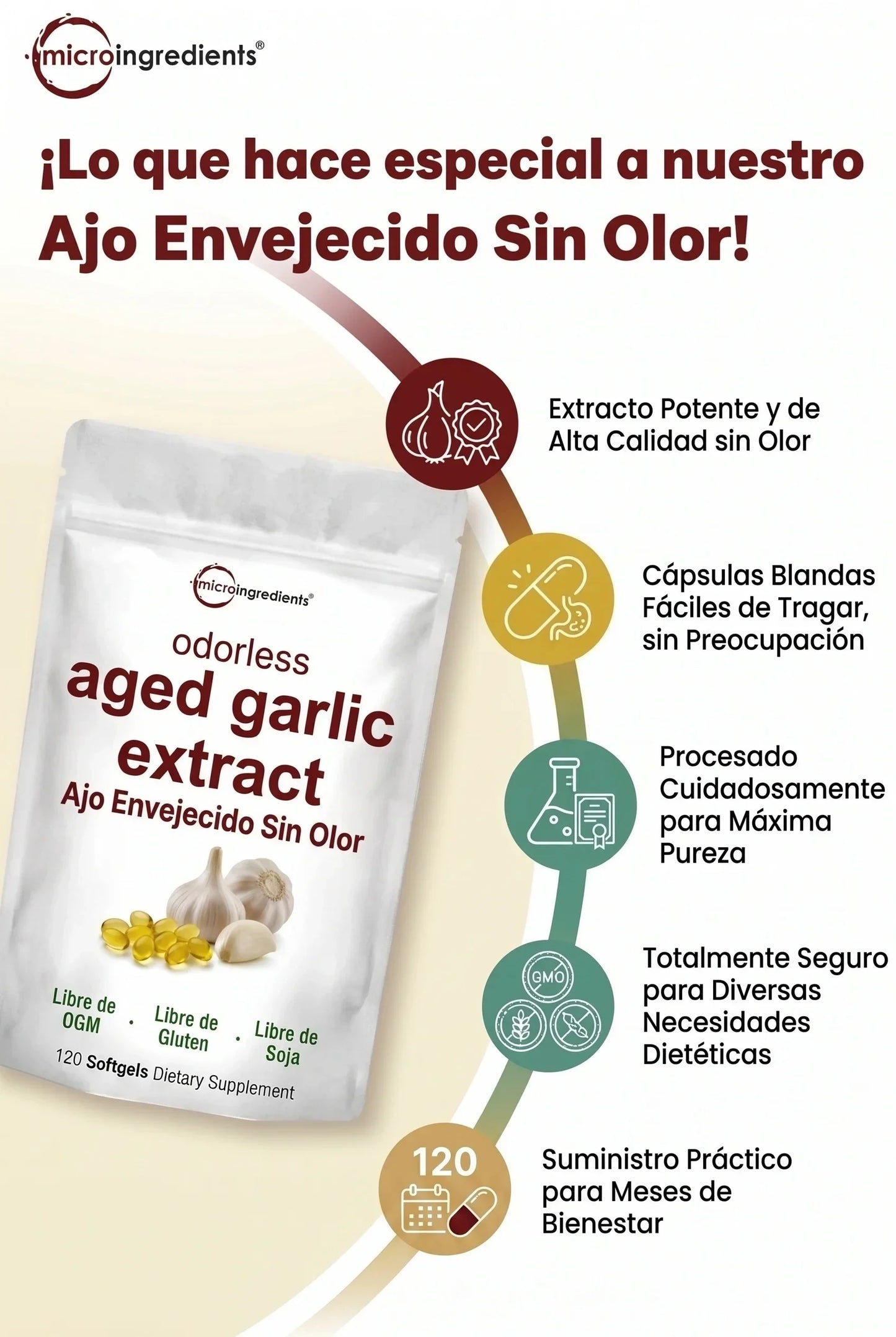 AGED GARLIC EXTRACT™ Extracto de Ajo  Sin Olor, para proteger tu corazon y defensas empieza desde hoy