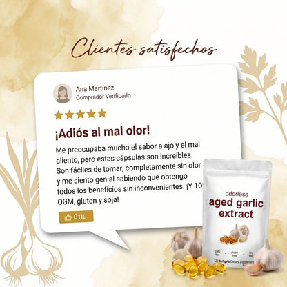 AGED GARLIC EXTRACT™ Extracto de Ajo  Sin Olor, para proteger tu corazon y defensas empieza desde hoy