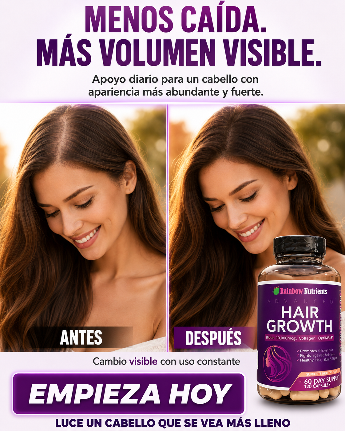 HairGrowth™: Suplemento para el crecimiento capilar avanzado (120 Cápsulas)
