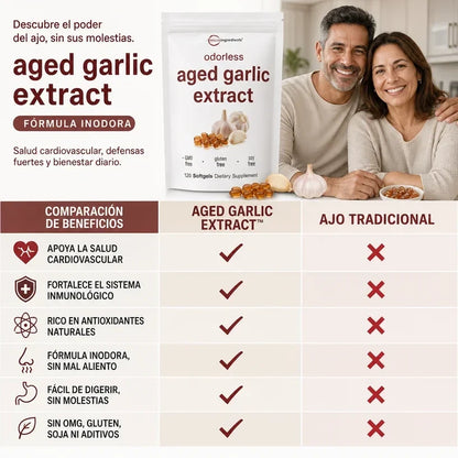 AGED GARLIC EXTRACT™ Extracto de Ajo  Sin Olor, para proteger tu corazon y defensas empieza desde hoy